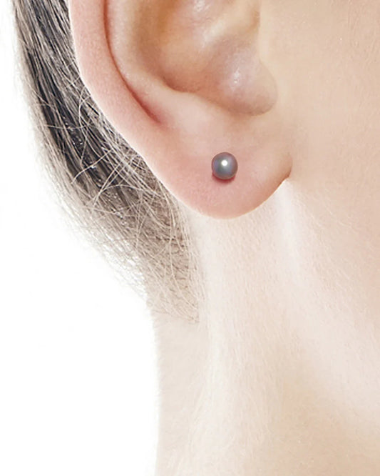 Pendientes Perla 4mm Gris Lyra