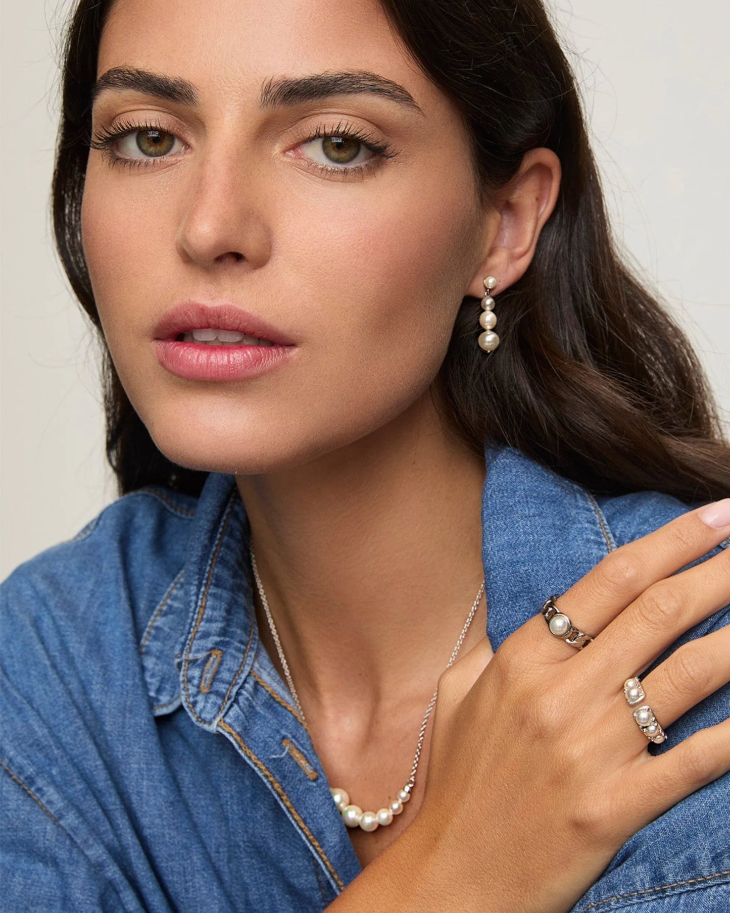Collar de perla elegante en plata