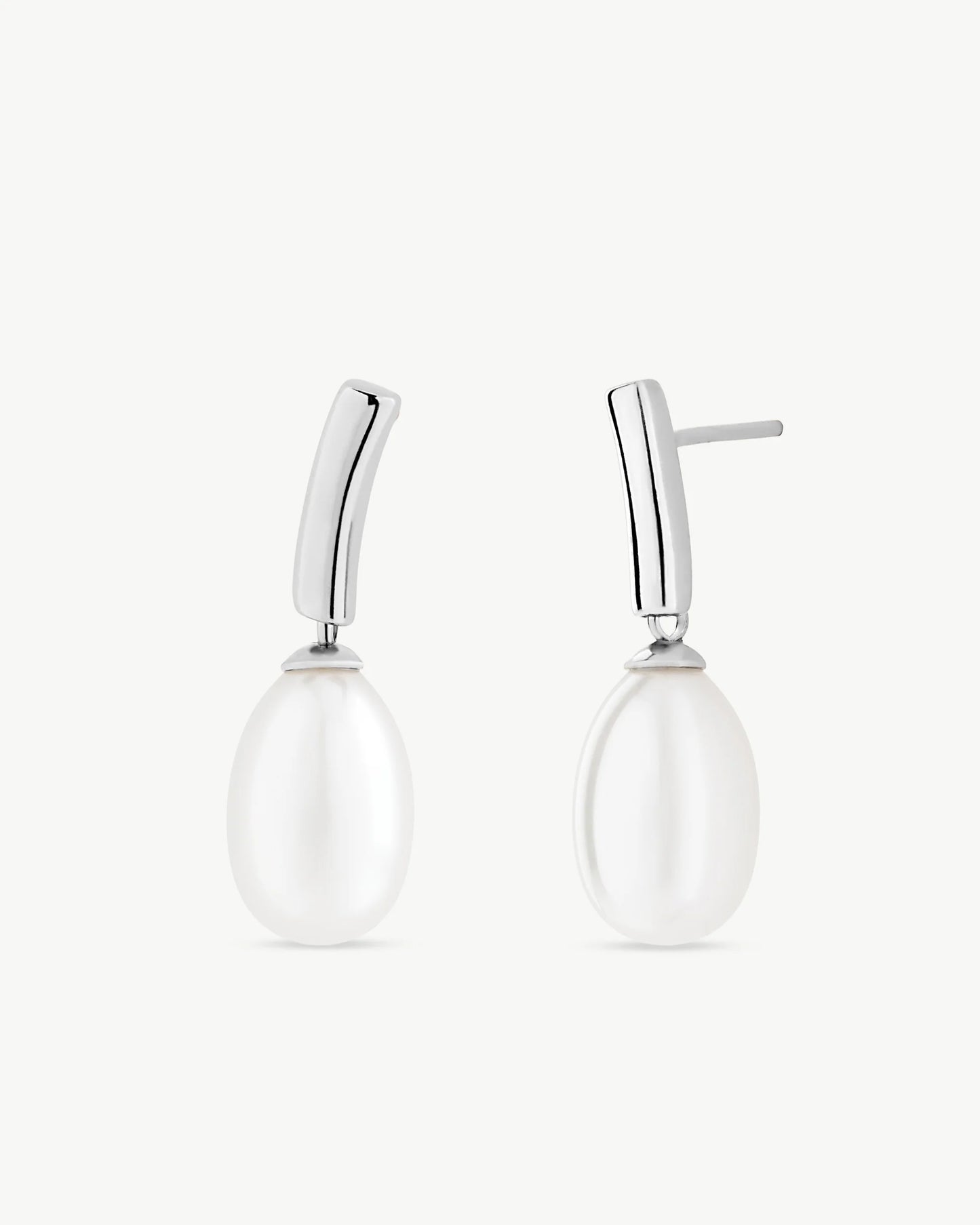 Pendientes Perla 9mm Espiga en plata