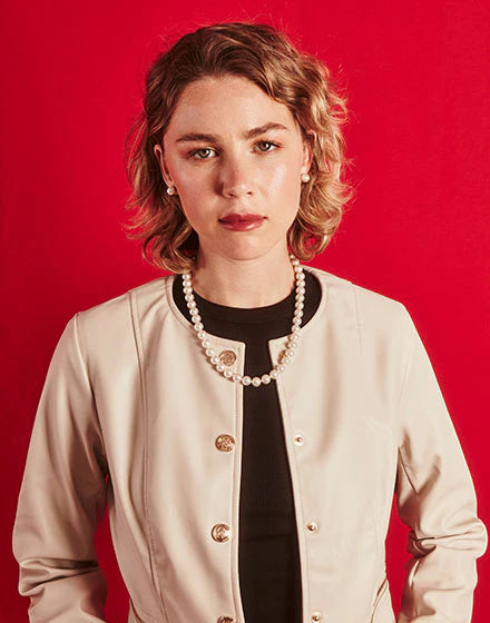 Collar de perla elegante en plata