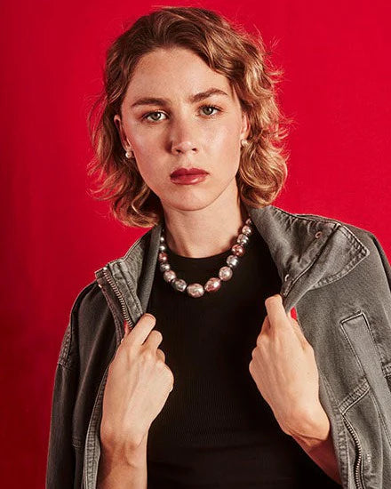 Collar de perla elegante en plata