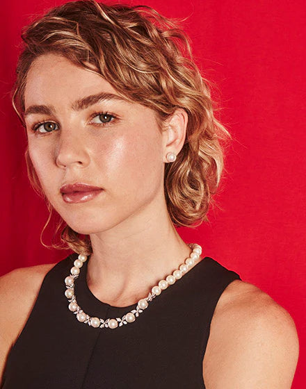 Collar de perla elegante en plata