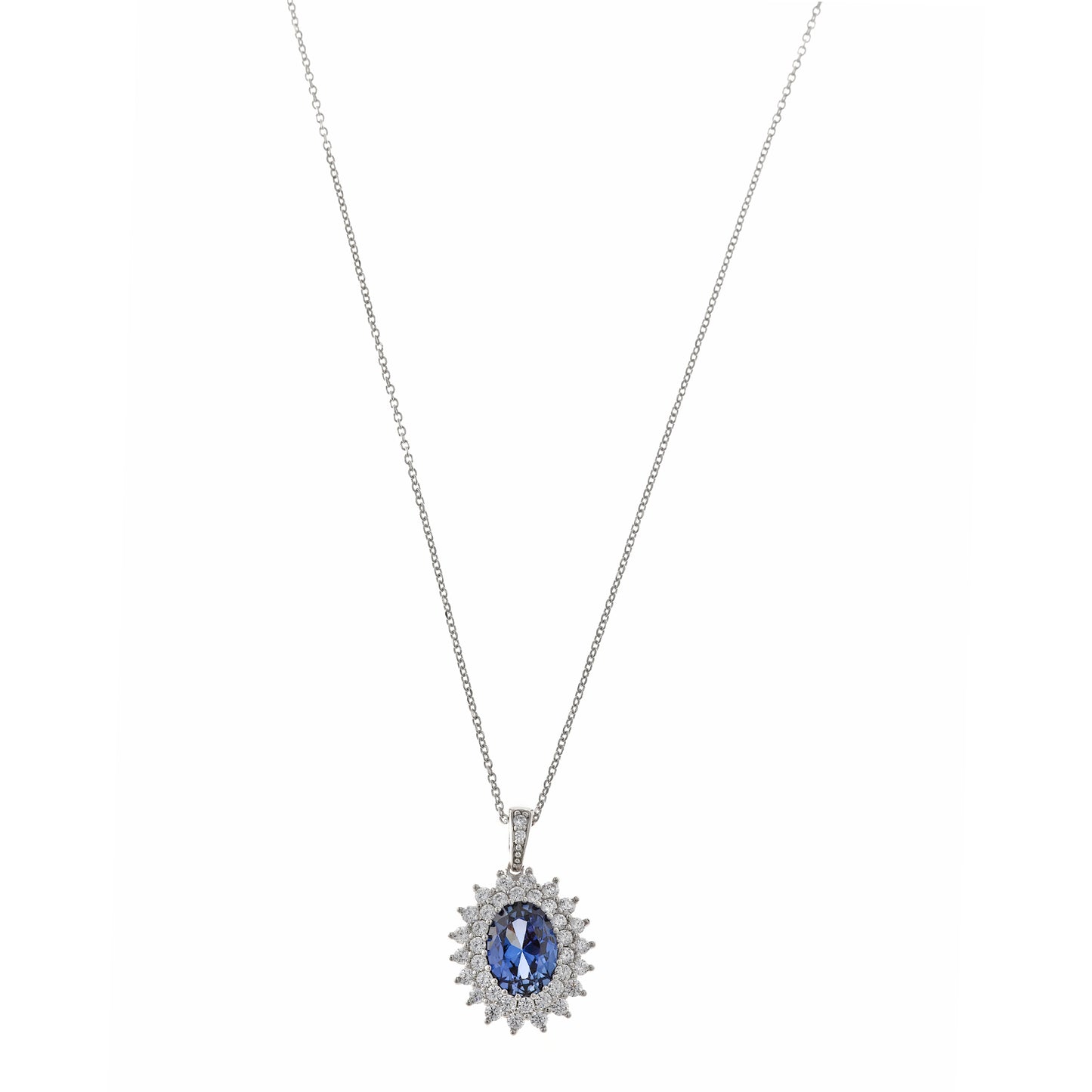 Collar de plata con circonitas elegante