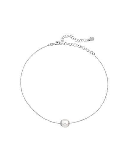 Collar de perla elegante en plata