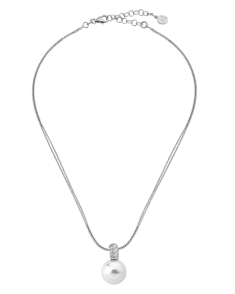 Collar de perla elegante en plata