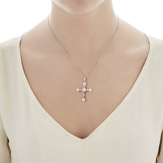 Collar de perla elegante en plata