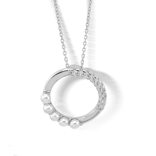 Collar de perla elegante en plata
