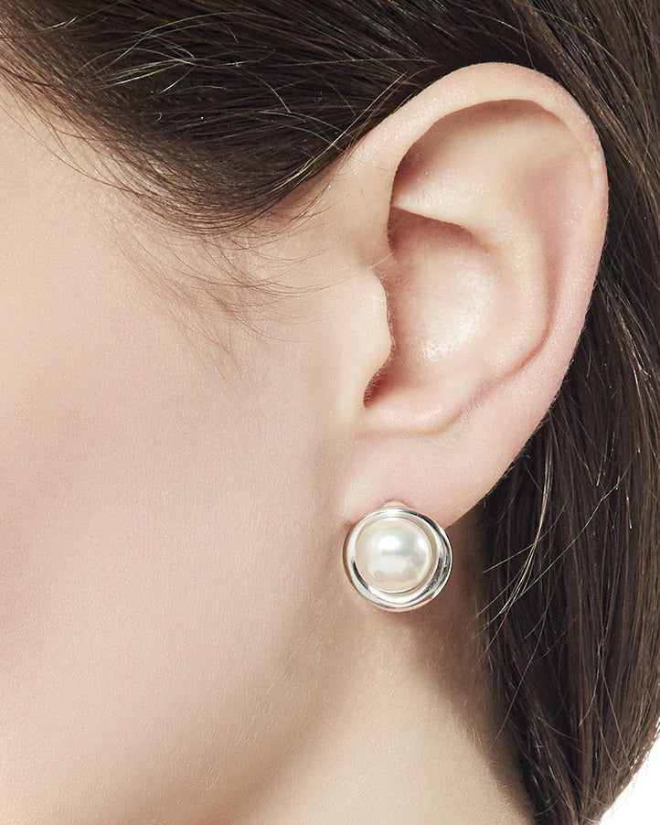 Pendientes Perla 10mm Margot en plata