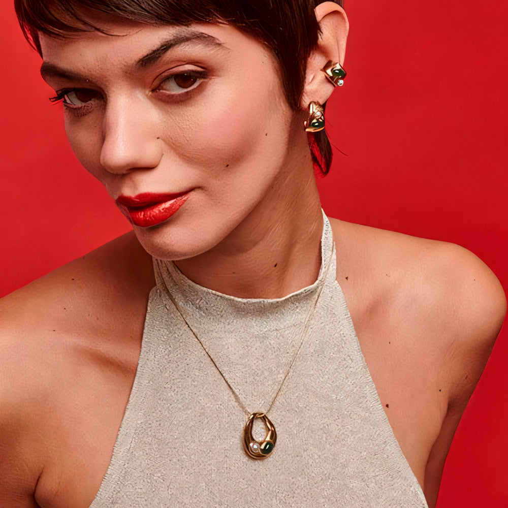 Collar de perla elegante en acero