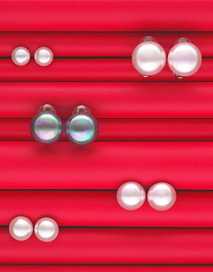 Pendientes Media Perla 14mm Blanca Mabé en plata