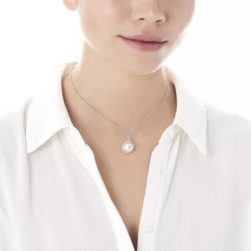Collar de perla elegante en plata
