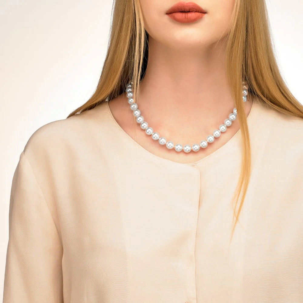 Collar de perla elegante en plata - 45 cm