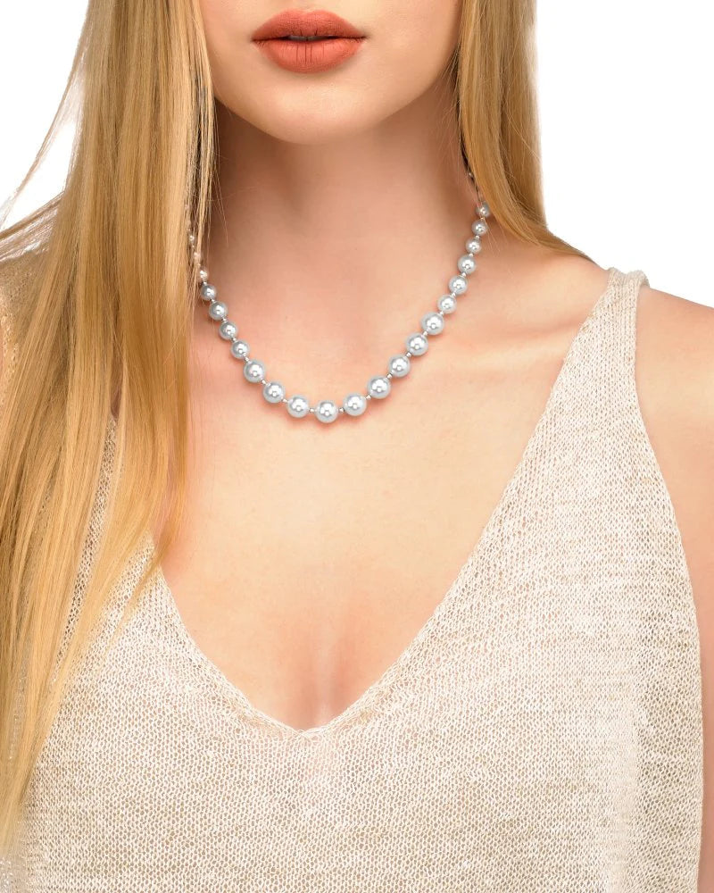 Collar de perla elegante en plata
