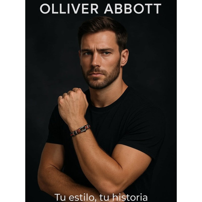 Pulsera "Heathrow" Black Red | Olliver Abbott
