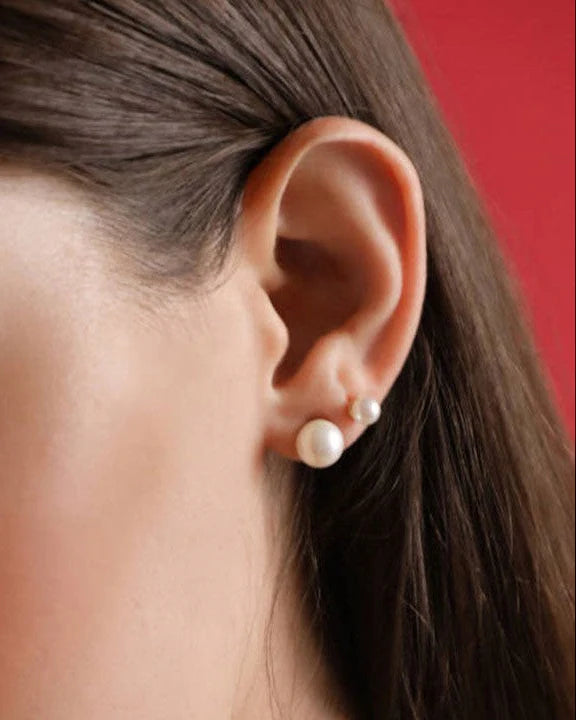 Pendientes Dorados Perla 8mm Lyra