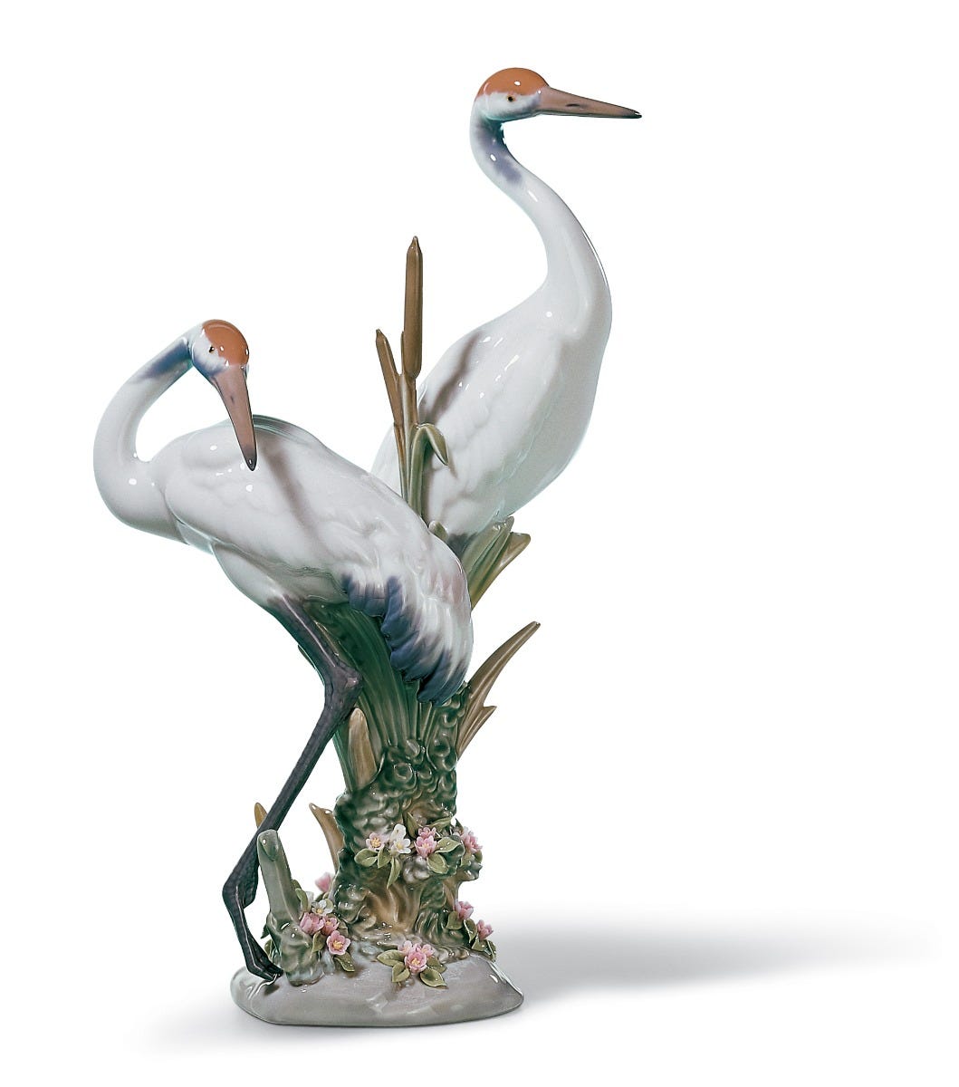 01001611 | Escultura Pareja de grullas airosas