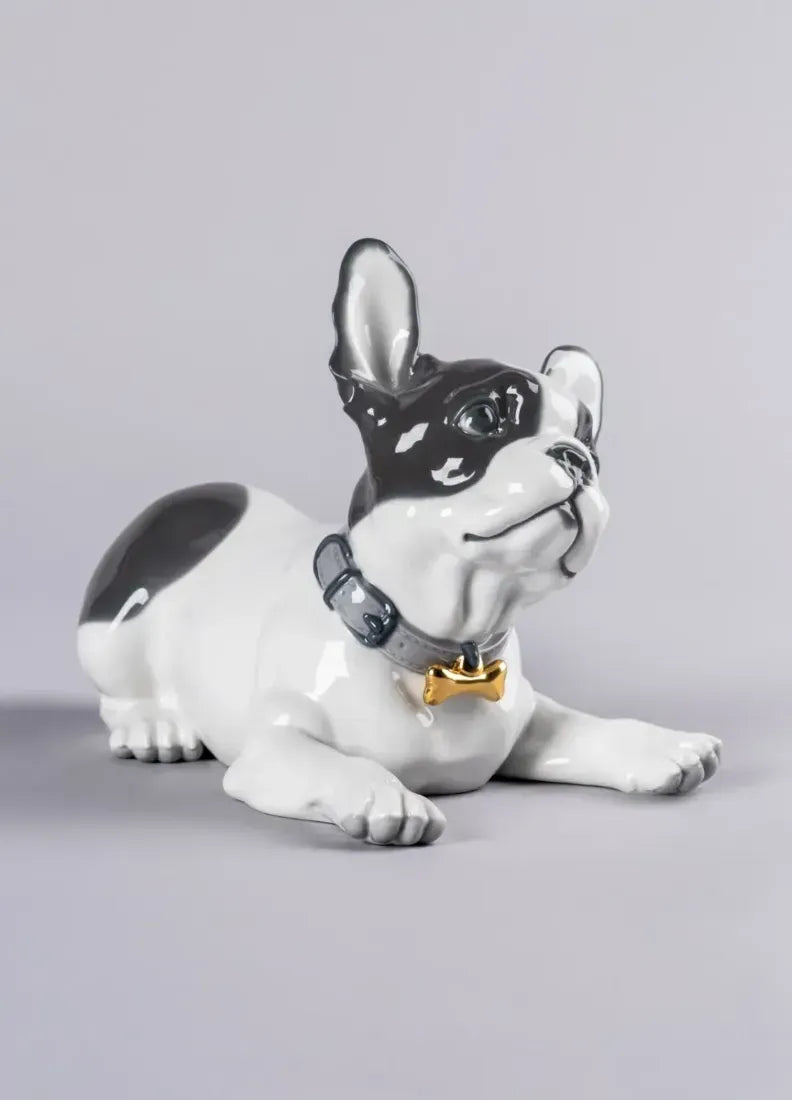 01009398 | Figura perro Bulldog francés con macarons