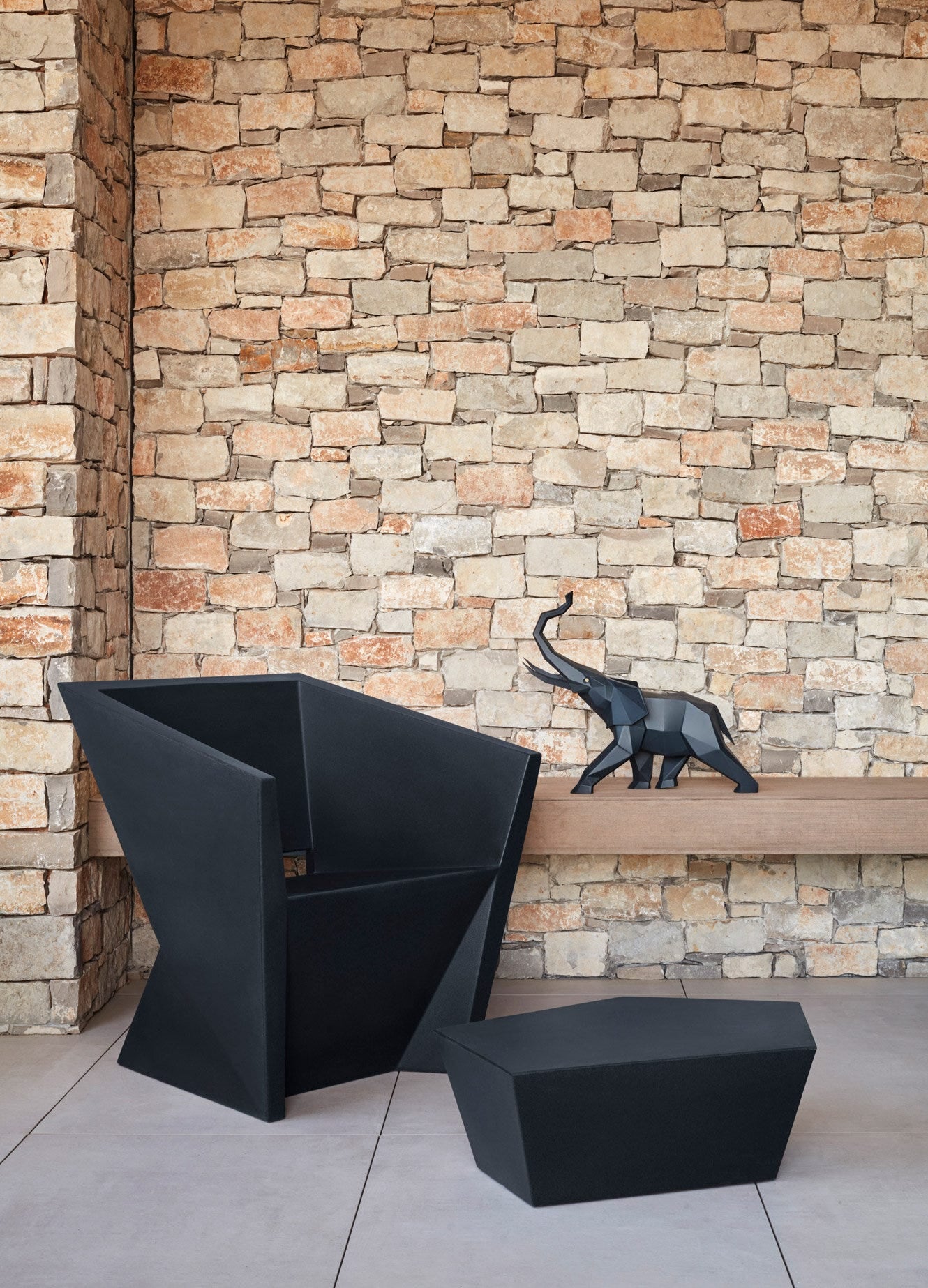 01009559 | Escultura Elefante. Negro mate