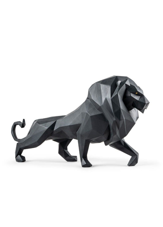 01009746 | Escultura León. Negro mate