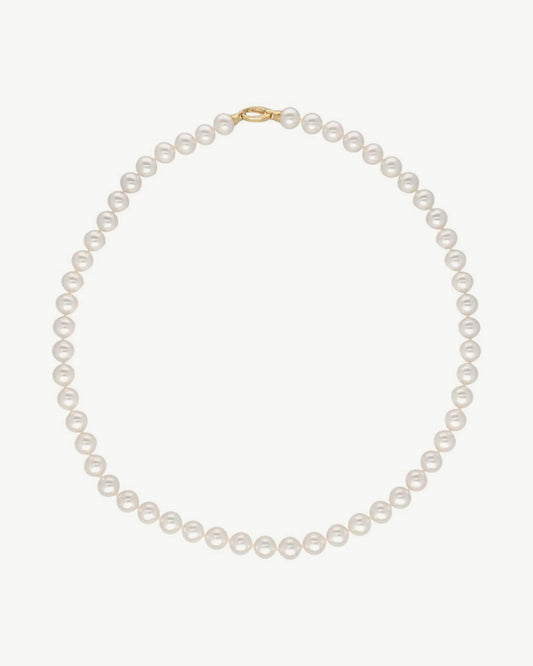 Collar de perla elegante en plata - 60 cm - 10 mm