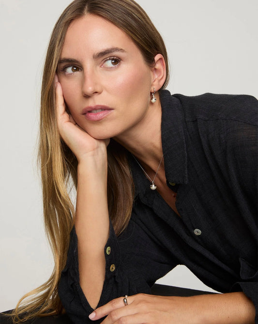 Collar de perla elegante en plata