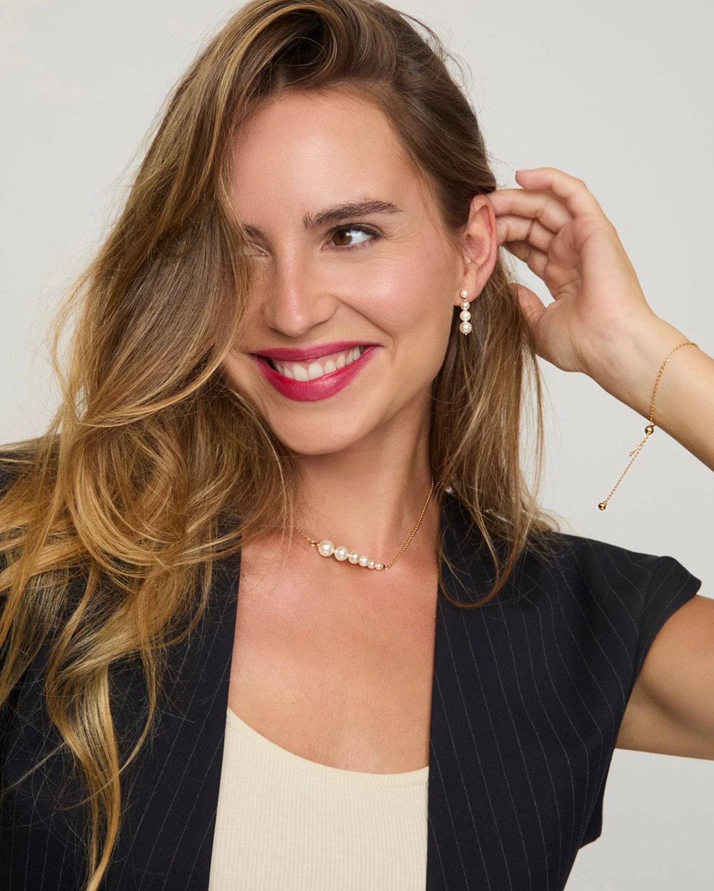 Collar de perla elegante en plata