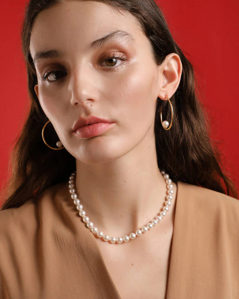 Collar de perla elegante en plata