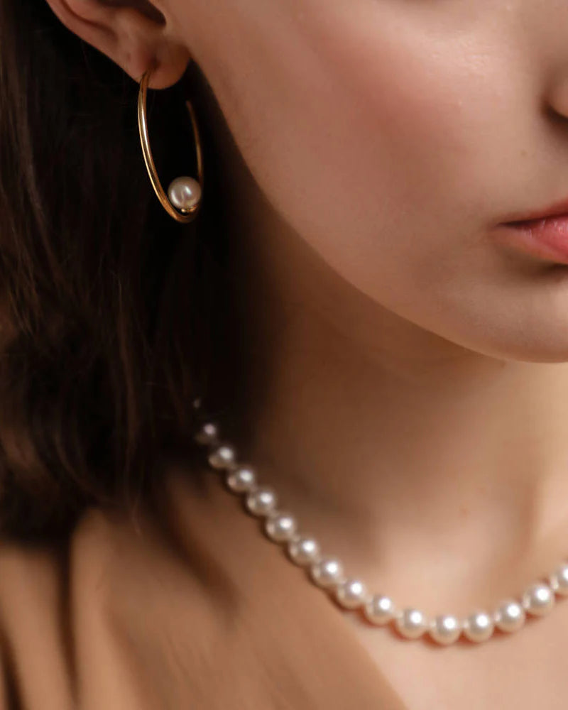 Collar de perla elegante en plata