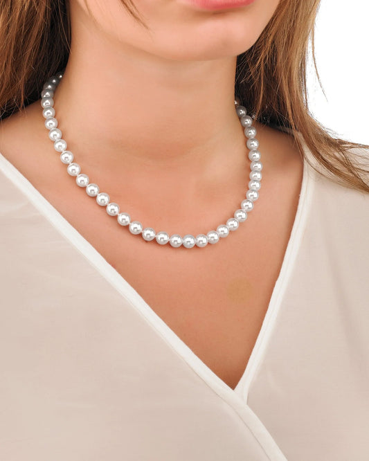 Collar de perla elegante en plata