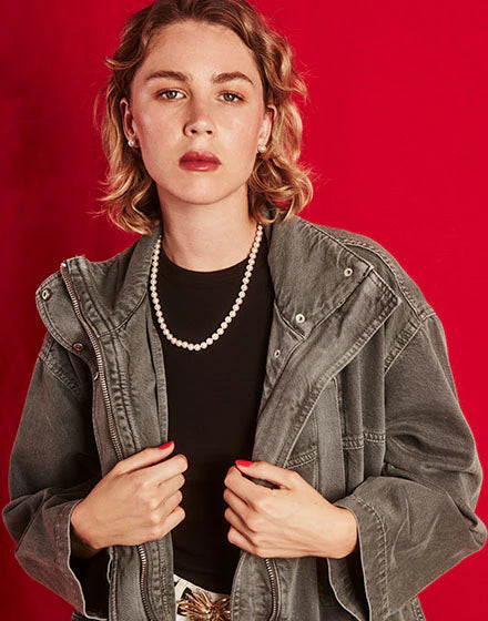 Collar de perla elegante en plata