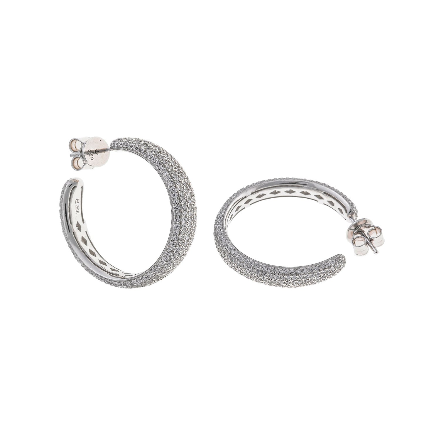 Pendientes de plata con circonitas elegantes