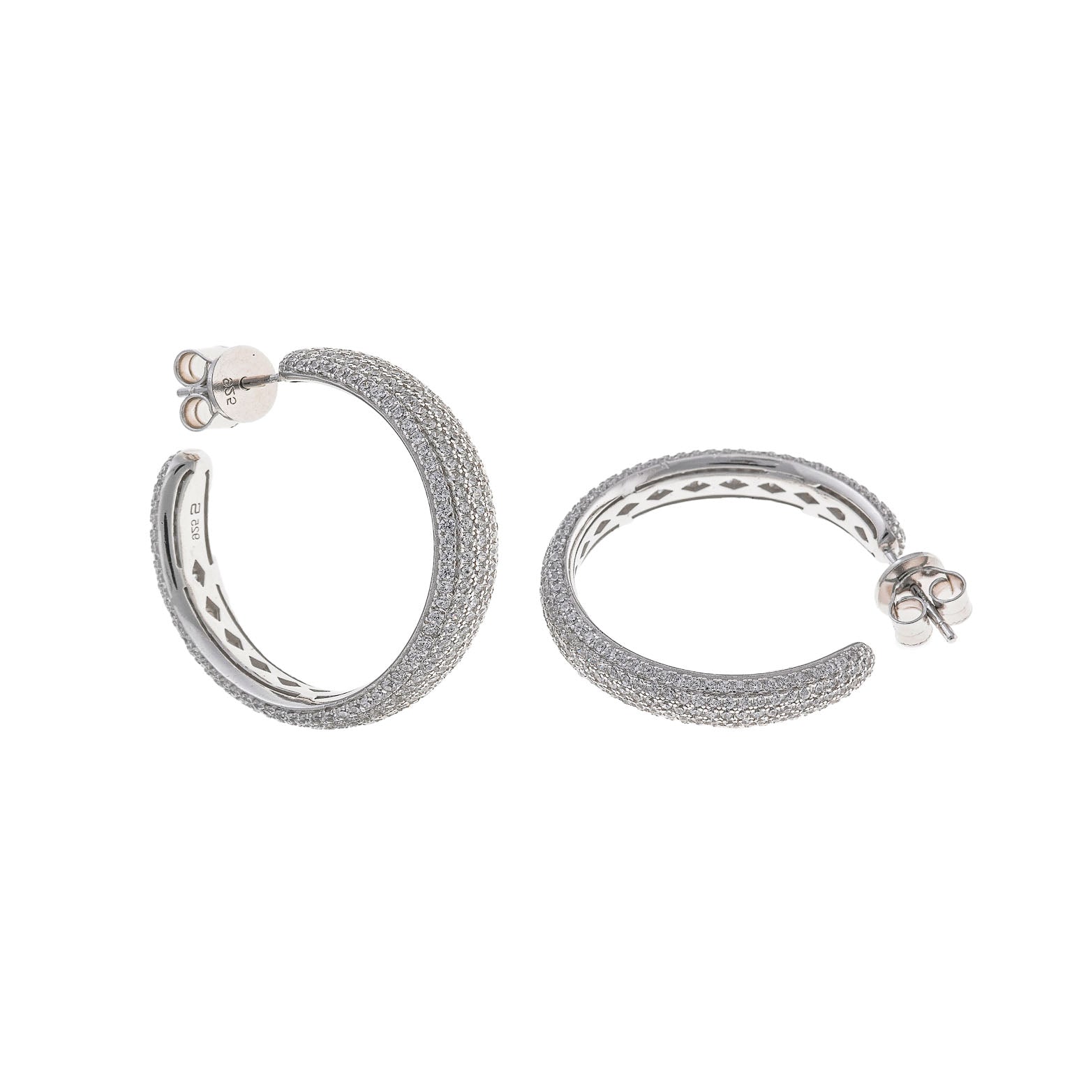 Pendientes de plata con circonitas elegantes