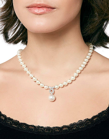 Collar de perla elegante en plata