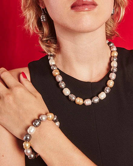Collar de perla elegante en plata