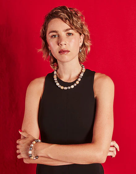 Collar de perla elegante en plata