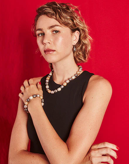 Collar de perla elegante en plata