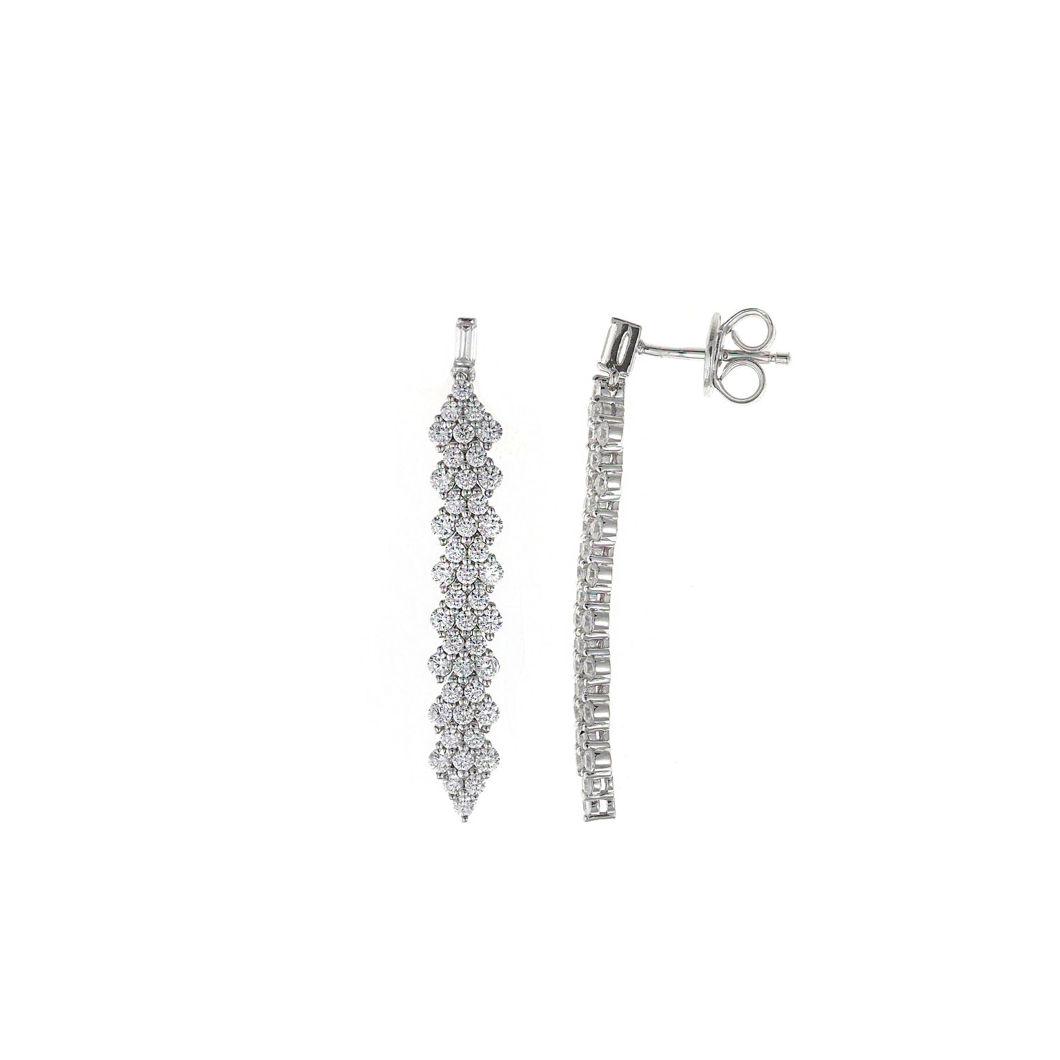 Pendientes de plata con circonitas elegantes