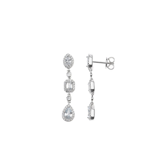 Pendientes de plata con circonitas elegantes