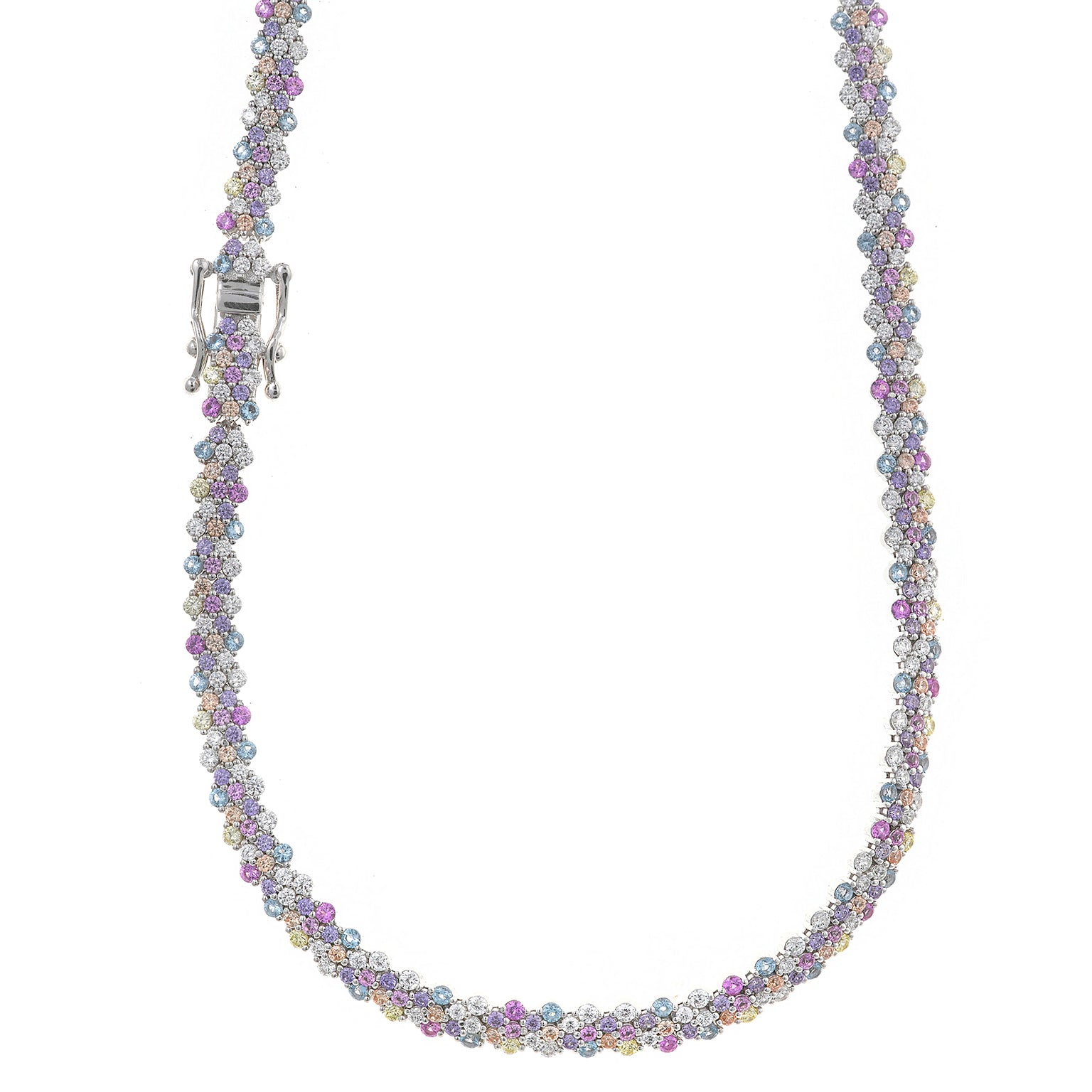 Collar de plata con circonitas elegante