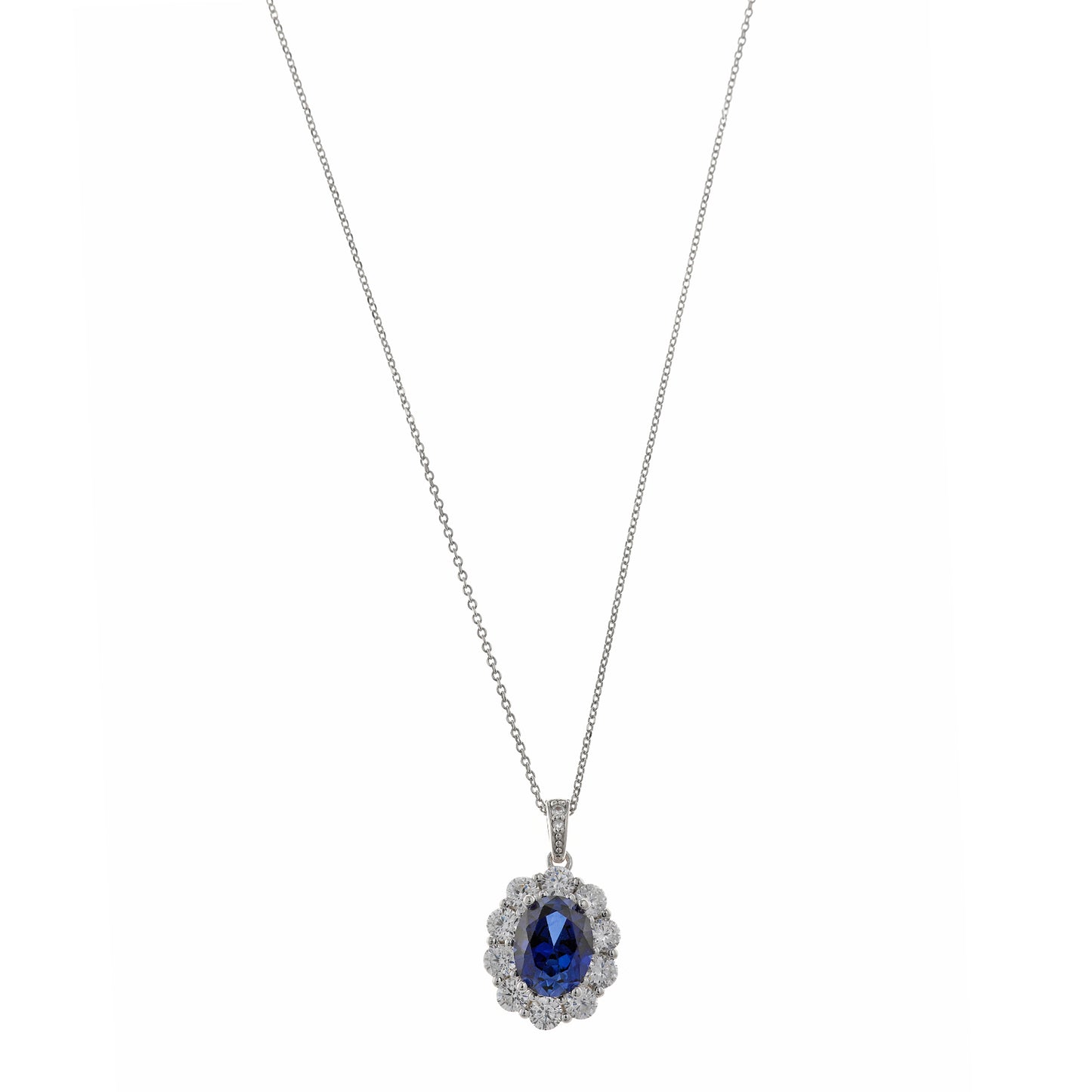 Collar de plata con circonitas elegante