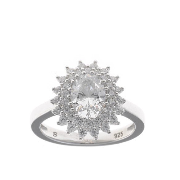 Anillo de plata con circonitas
