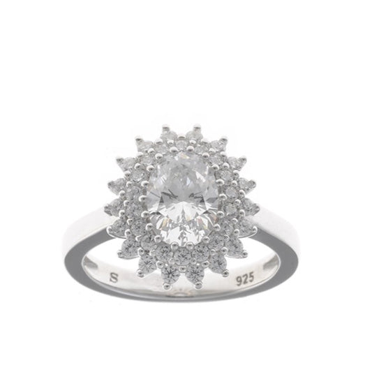 Anillo de plata con circonitas