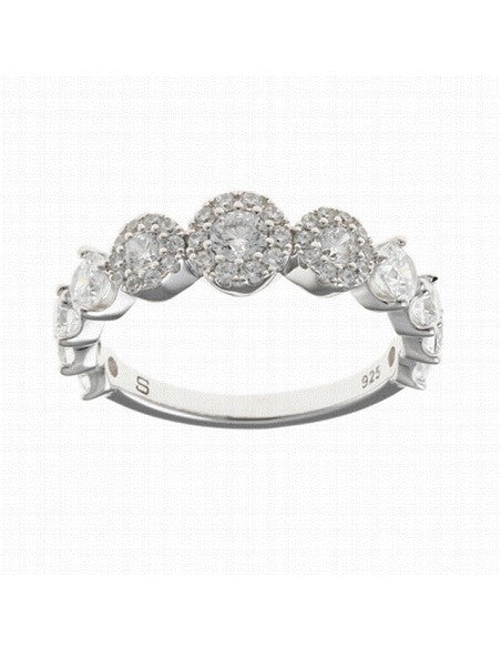 Anillo de plata con circonitas elegante