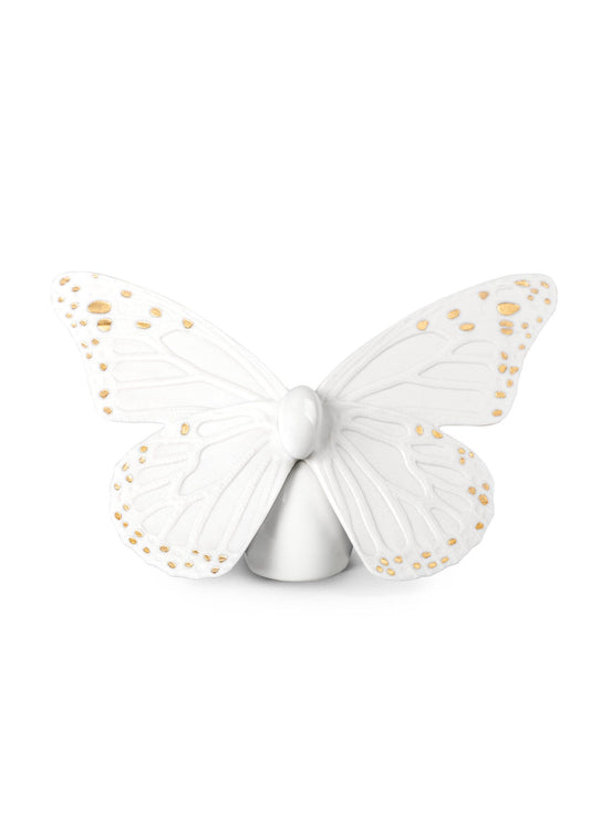 01009451 | Figura Mariposa. Lustre oro y blanco