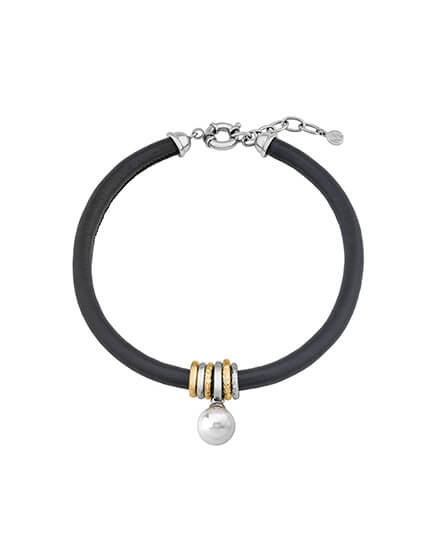 Collar de perla elegante en plata