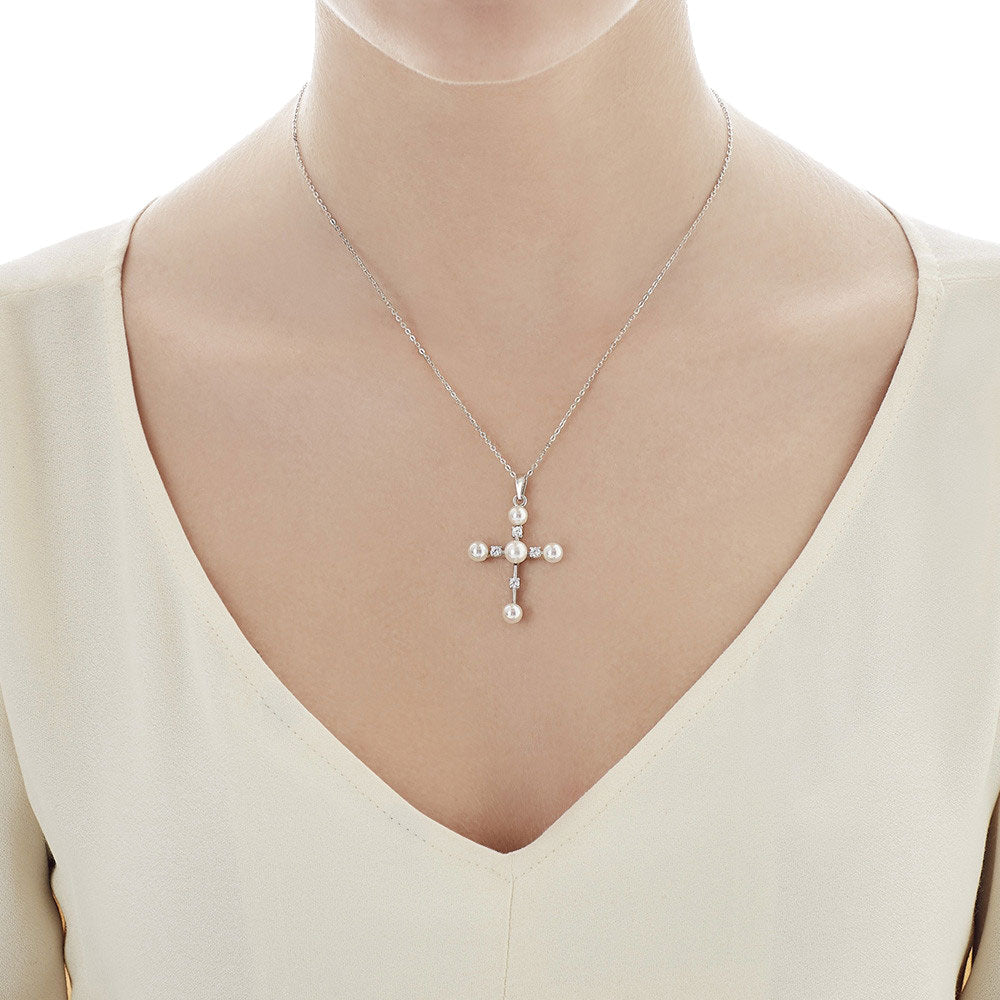Collar de perla elegante en plata