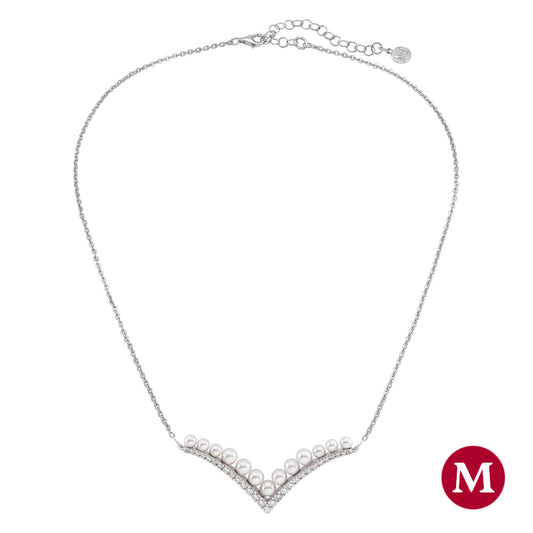 Collar de perla elegante en plata
