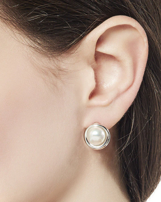 Pendientes Perla 10mm Margot en plata