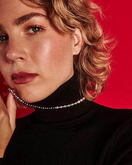 Collar de perla elegante en plata