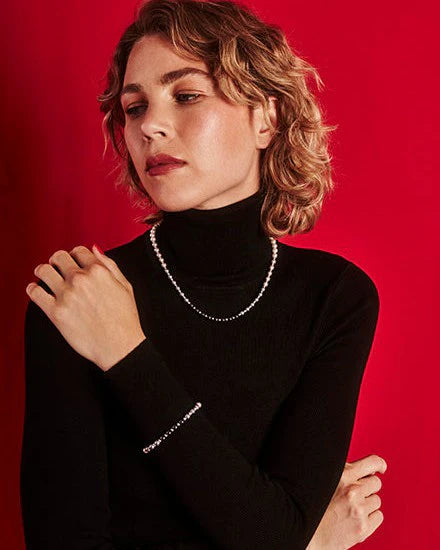 Collar de perla elegante en plata